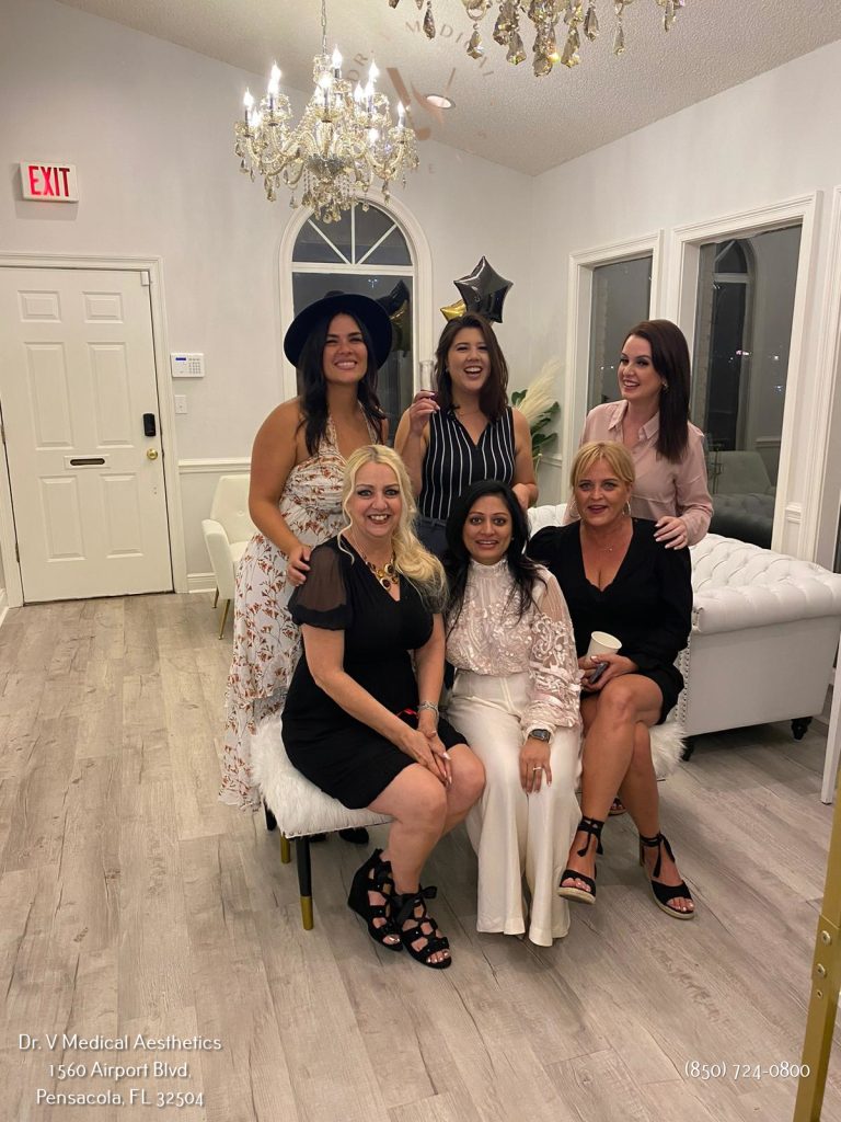 Dr. V and her staff at Dr. V Medical Aesthetics clinic